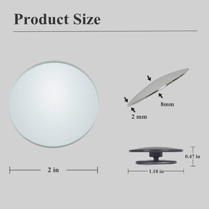 MARLBSTON 2 pcs Blind Spot Mirrors  2"" Round HD Glass Convex 360 Wide Angle Side Rear View Mirror with ABS Housing for Cars SUV and Trucks  Chrome  Pack of 2 - Image 4